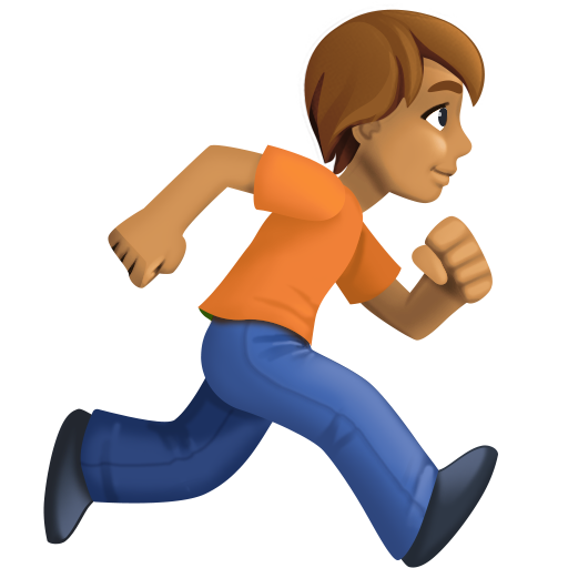 Pessoa correndo de frente para a direita: tom de pele médio para Facebook 16.0