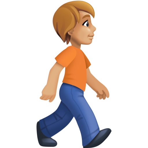 Pessoa caminhando de frente para a direita: tom de pele médio-claro para Facebook 16.0