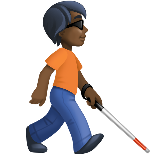 <p>Особa з білою палицею: Темношкірий, що дивиться праворуч</p> для Facebook 16.0