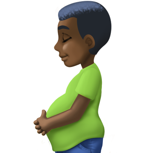 Pregnant Man: Dark Skin Tone for Facebook 16.0