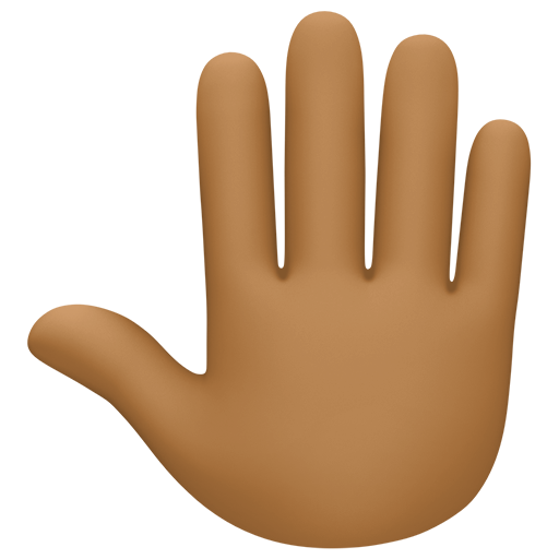 Raised Back of Hand: Medium-Dark Skin Tone for Facebook 16.0
