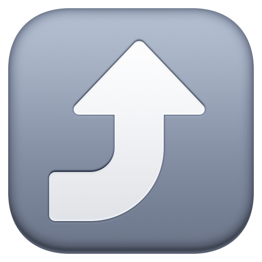 Стрілка вправо з поворотом вгору для Facebook 16.0