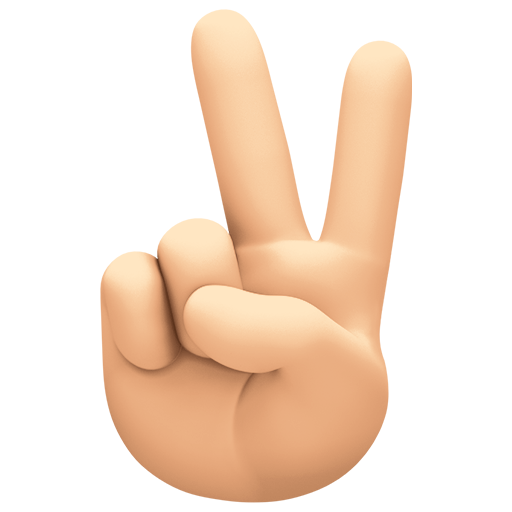 Mão Em V De Vitória: Pele Clara para Facebook 16.0