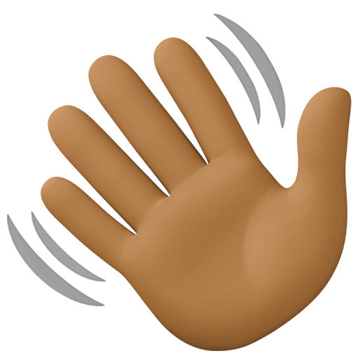 Mão Acenando: Pele Morena Escura para Facebook 16.0