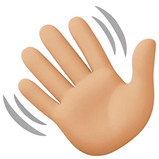 Mão Acenando: Pele Morena Clara para Facebook 16.0