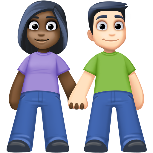 Mulher And Homem Holding Hands: Pele Escura, Pele Clara para Facebook 16.0