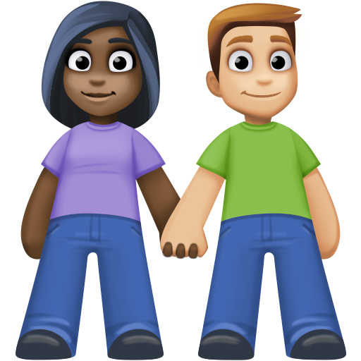 Mulher And Homem Holding Hands: Pele Escura, Pele Morena Clara para Facebook 16.0
