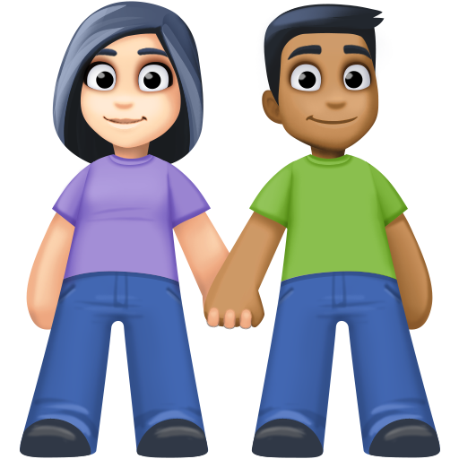 Mulher And Homem Holding Hands: Pele Clara, Pele Morena Escura para Facebook 16.0