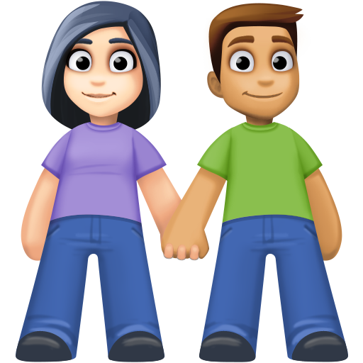 Mulher And Homem Holding Hands: Pele Clara, Pele Morena para Facebook 16.0