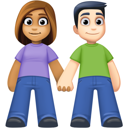 Mãos de Mulher e Homem: Tom de Pele Médio, Tom de Pele Leve para Facebook 16.0