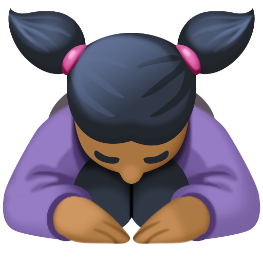 Perempuan menunduk: ton kulit sederhana gelap untuk Facebook 16.0