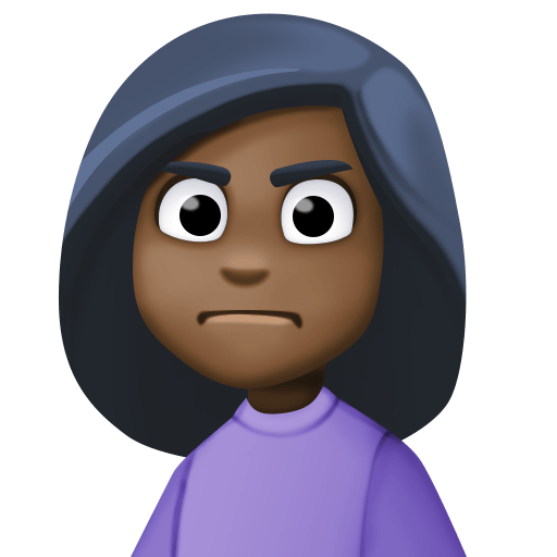 Mulher Franzindo A Sobrancelha: Pele Escura para Facebook 16.0