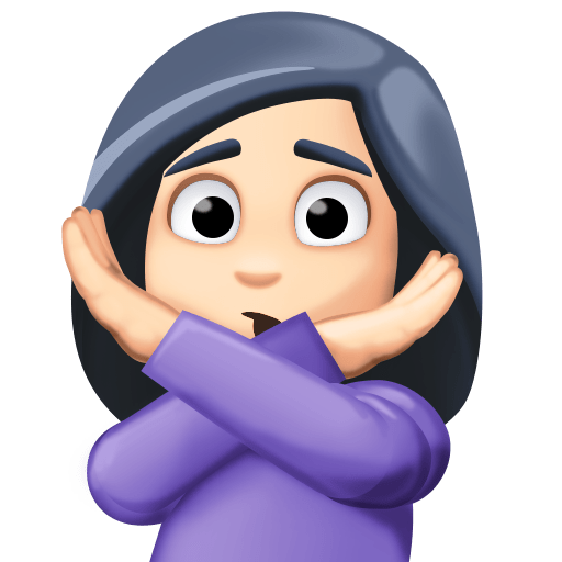 Mulher Fazendo Gesto De “Não”: Pele Clara para Facebook 16.0