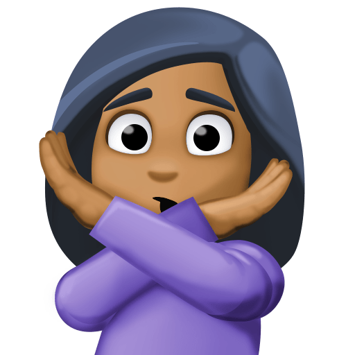 Mulher Fazendo Gesto De “Não”: Pele Morena Escura para Facebook 16.0