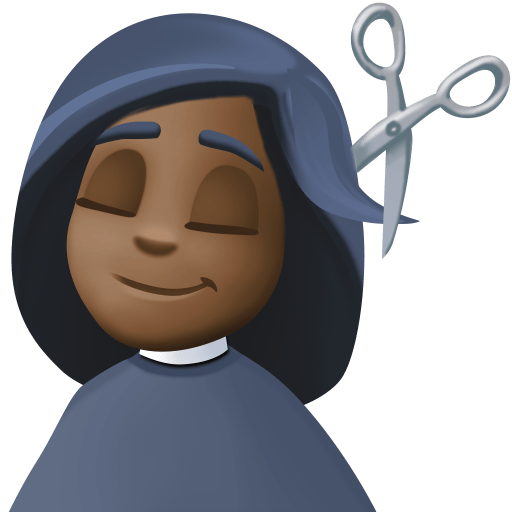 Mulher Cortando O Cabelo: Pele Escura para Facebook 16.0