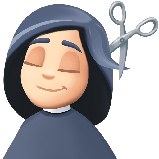 Mulher Cortando O Cabelo: Pele Clara para Facebook 16.0