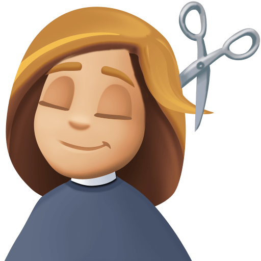 Mulher Cortando O Cabelo: Pele Morena Clara para Facebook 16.0