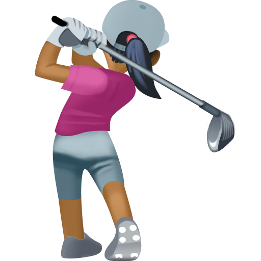 Жінка грає в гольф: темний тон шкіри для Facebook 16.0