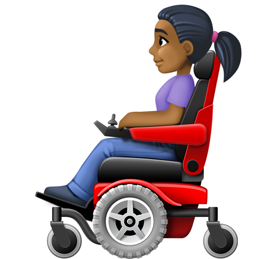 Mulher Em Cadeira De Rodas Motorizada: Pele Morena Escura para Facebook 16.0