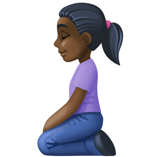 Mulher Ajoelhando: Pele Escura para Facebook 16.0