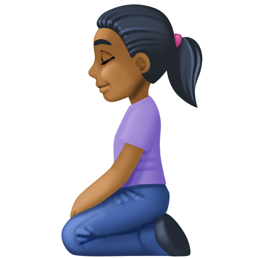 Mulher Ajoelhando: Pele Morena Escura para Facebook 16.0