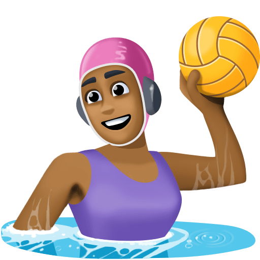 Mulher Jogando Polo Aquático: Pele Morena Escura para Facebook 16.0