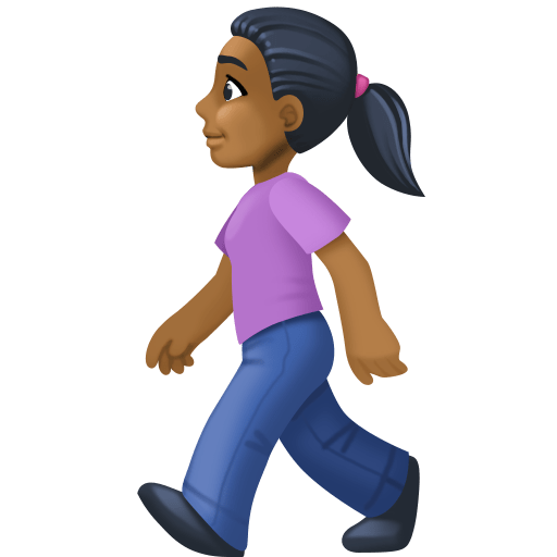 Жінка йде: темний тон шкіри для Facebook 16.0