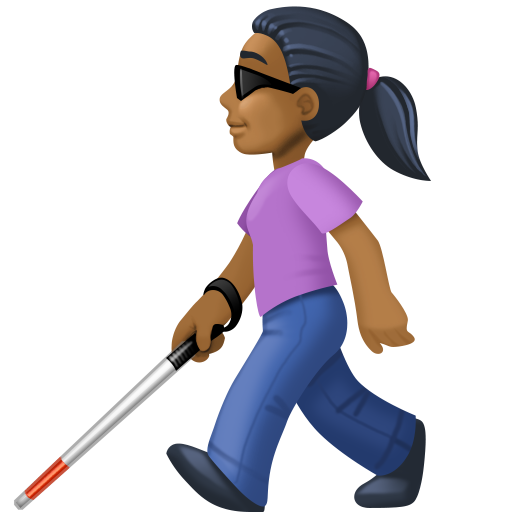 Жінка з тростиною для ходьби: темний тон шкіри для Facebook 16.0