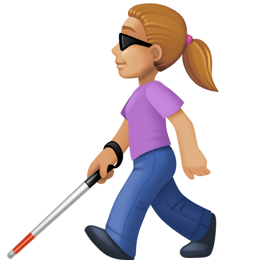 Mulher Com Bengala Para Cego: Pele Morena Clara para Facebook 16.0