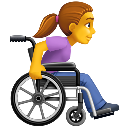 Mulher em cadeira de rodas manual voltada para a direita para Facebook 16.0