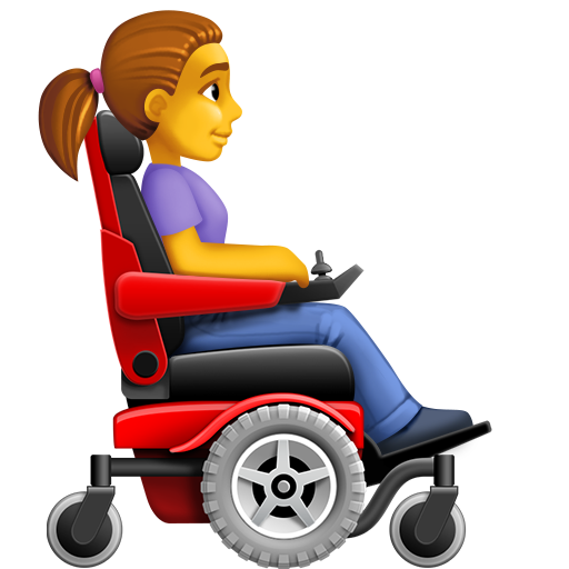 Mulher em cadeira de rodas motorizada voltada para a direita para Facebook 16.0