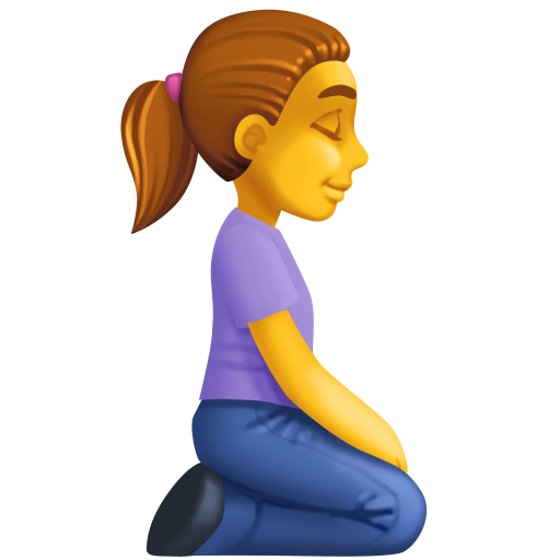 Mulher ajoelhada de frente para a direita para Facebook 16.0