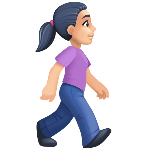 Жінка, що йде обличчям вправо: світлий тон шкіри для Facebook 16.0