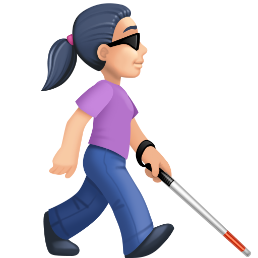 <div>Жінка з білою тростиною: світла шкіра, повернена вправо</div> для Facebook 16.0