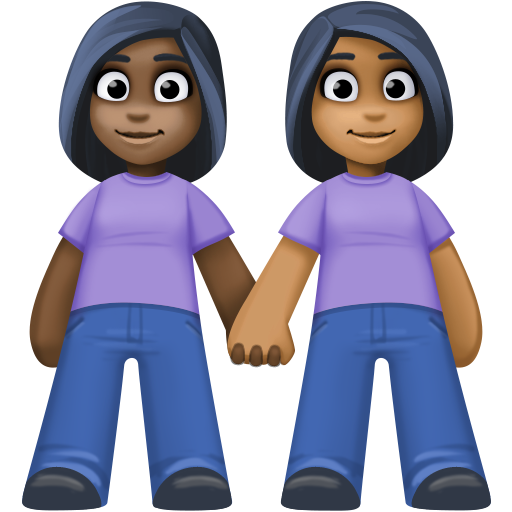 Duas Mulheres De Mãos Dadas: Pele Escura, Pele Morena Escura para Facebook 16.0