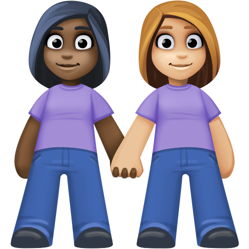 Duas Mulheres De Mãos Dadas: Pele Escura, Pele Morena Clara para Facebook 16.0