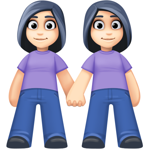 Duas Mulheres De Mãos Dadas: Pele Clara para Facebook 16.0