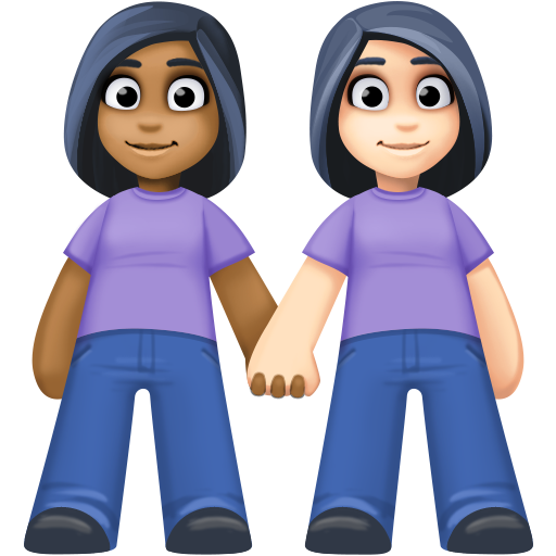 Duas Mulheres De Mãos Dadas: Pele Morena Escura, Pele Clara para Facebook 16.0