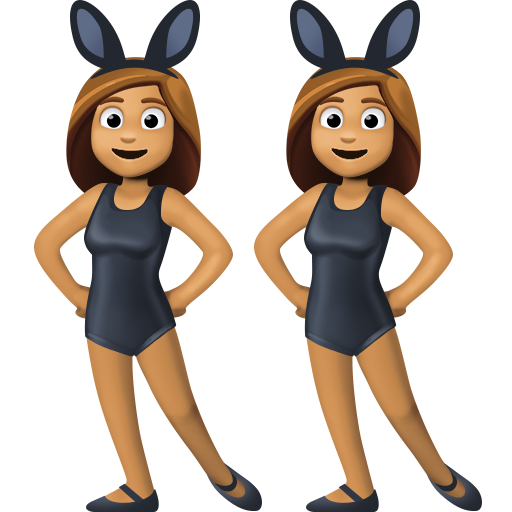 Mulheres com orelhas de coelho festejando, tipo 4 para Facebook 16.0