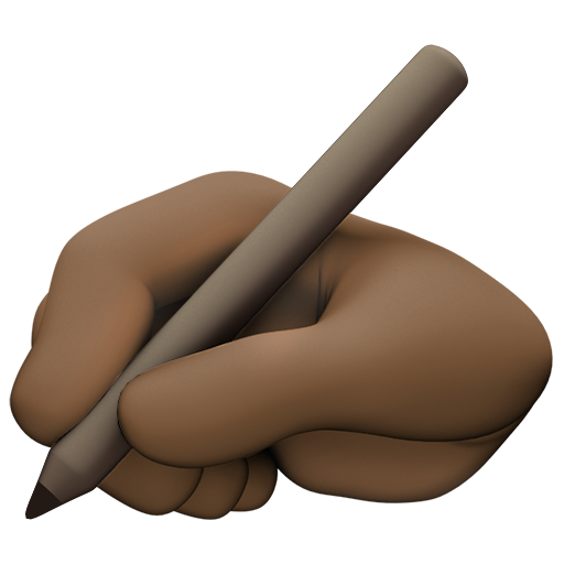 Пишущая рука: очень темный тон кожи для Facebook 16.0