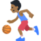 Homem Jogando Basquete: Tom de Pele Médio-Escuro