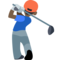 Homem Golfista: Tom de Pele Escuro
