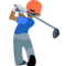 Homem Golfista: Tom de Pele Médio-Escuro