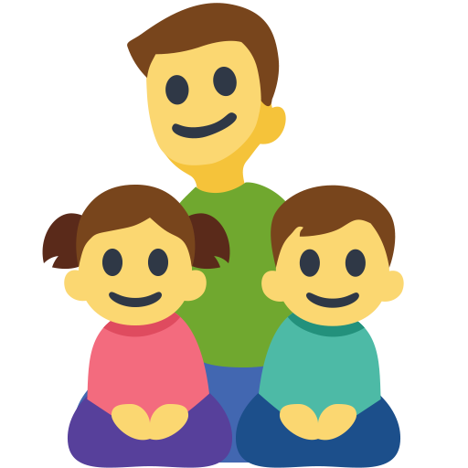 Família: Homem, Menina, Menino