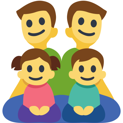 Família: Homem, Homem, Menina, Menino