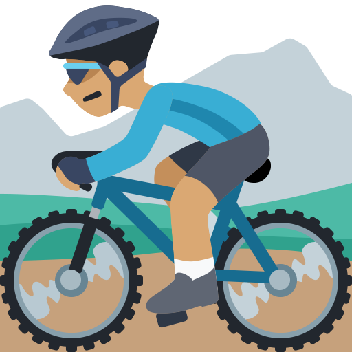 Homem Fazendo Mountain Bike: Tom de Pele Médio