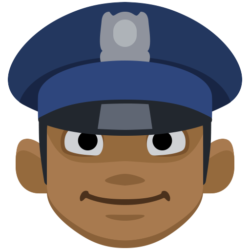 Policial Homem: Tom de Pele Médio-Escuro