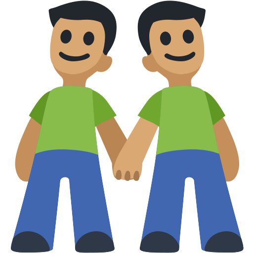 Dois Homens De Mãos Dadas: Tom de Pele Médio
