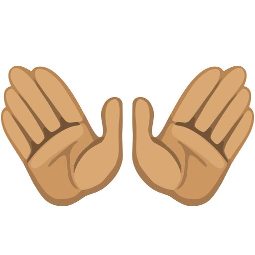 Mãos Abertas: Tom de Pele Médio