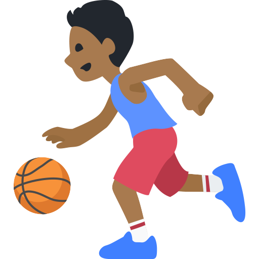 Pessoa Jogando Basquete: Tom de Pele Médio-Escuro